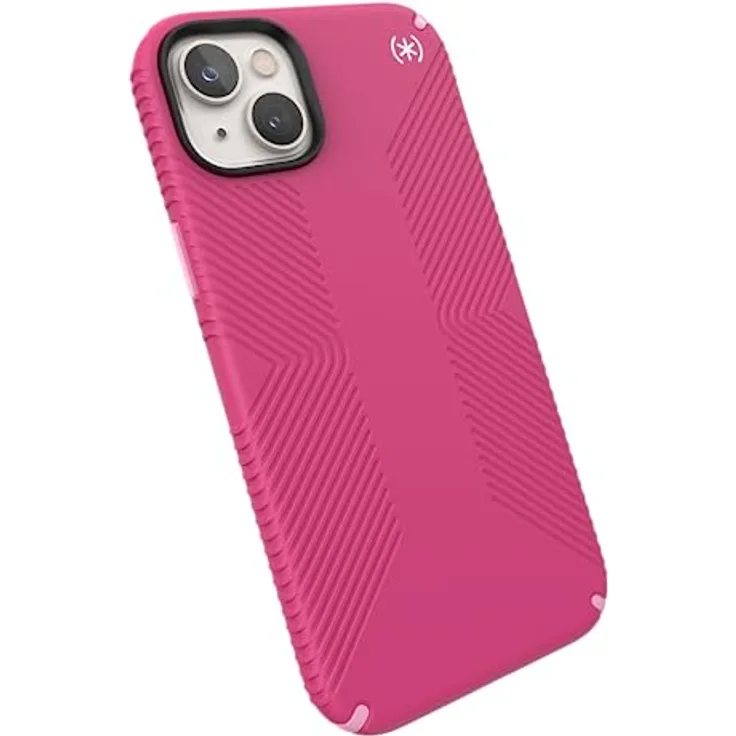 Speck Presidio Grip Schutzhülle für Apple iPhone 14 Plus Digital rosa - Premium-Hülle mit Magsafe-Zubehör, 3,5 m Fallschutz, weiche Haptik
