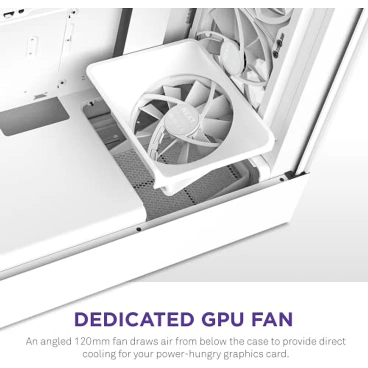 Nzxt H5 Elite - CC-H51EW-01 - Premium ATX Mid-Tower PC Gaming Gehäuse - Dual Tempered Glass Fenster - RGB Lüfter - Front I/O USB-C - Extra GPU - Wasserkühlung Ready - Weiß – Bild 4