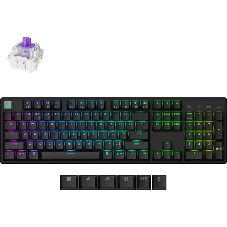 Keychron K10 HE, Kabellose Mechanische Tastatur mit Gateron Double-Rail Magnetic Nebula Switch, ANSI US, Schwarz