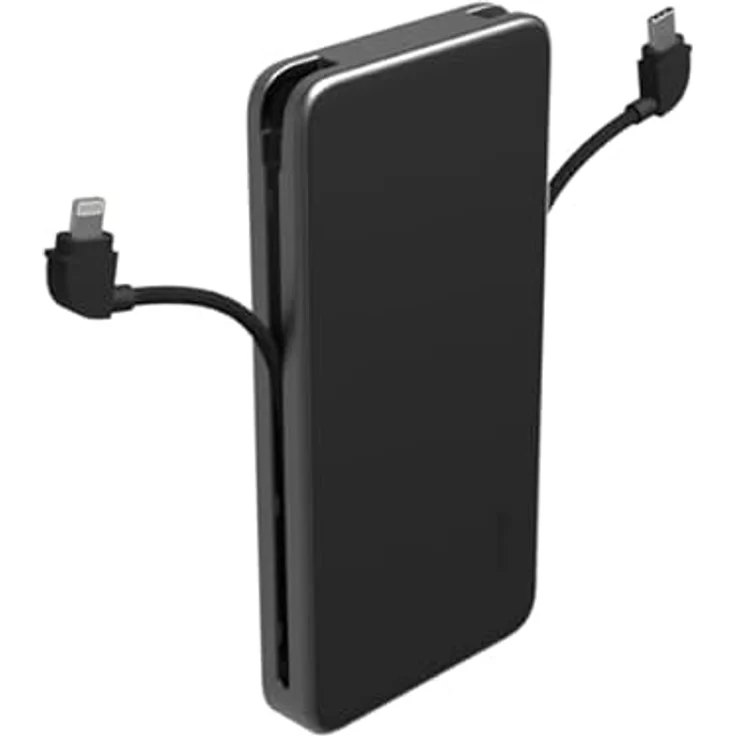 ZAGG mophie Powerstation Plus, 10.000mAh Power Bank mit USB-C & Lightning-Kabel, Schnellladen für 3 Geräte, Schwarz – Bild 1