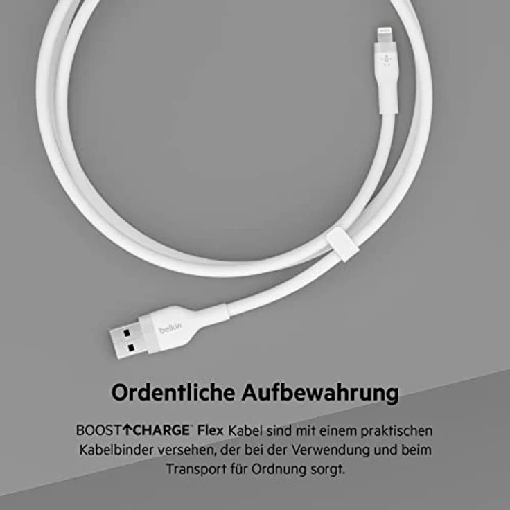 Belkin Flex Lightning-USB-A, Apple zert., 2m, weiß – Bild 6