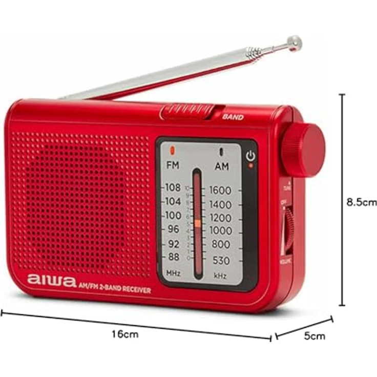 Aiwa AM/FM Tragbares Radio, Rot – Bild 2