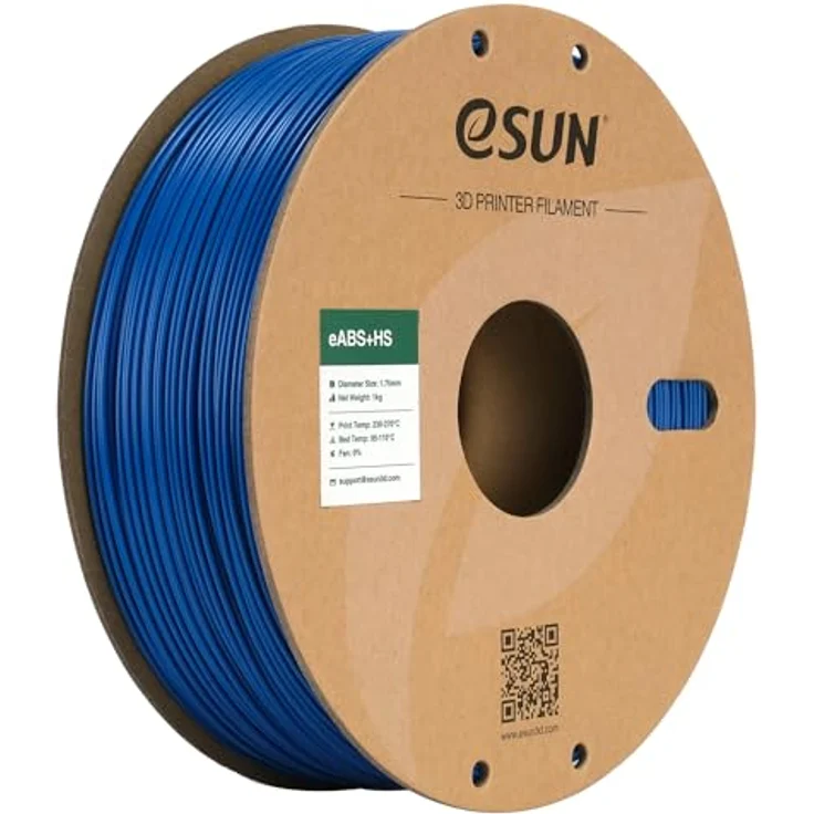 eSUN ABS+HS Filament 1.75mm, Hochgeschwindigkeitsdruck, Wärmebeständig, Blau, 1KG – Bild 1