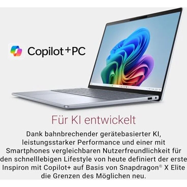 Dell Inspiron 14 Plus Copilot+ PC 7441 Laptop QHD+ 14" Touch Display, Snapdragon X Plus X1P-64-100, Qualcomm Adreno GPU, 16GB RAM, 1TB SSD, Windows 11 Home, Eisblau – Bild 2
