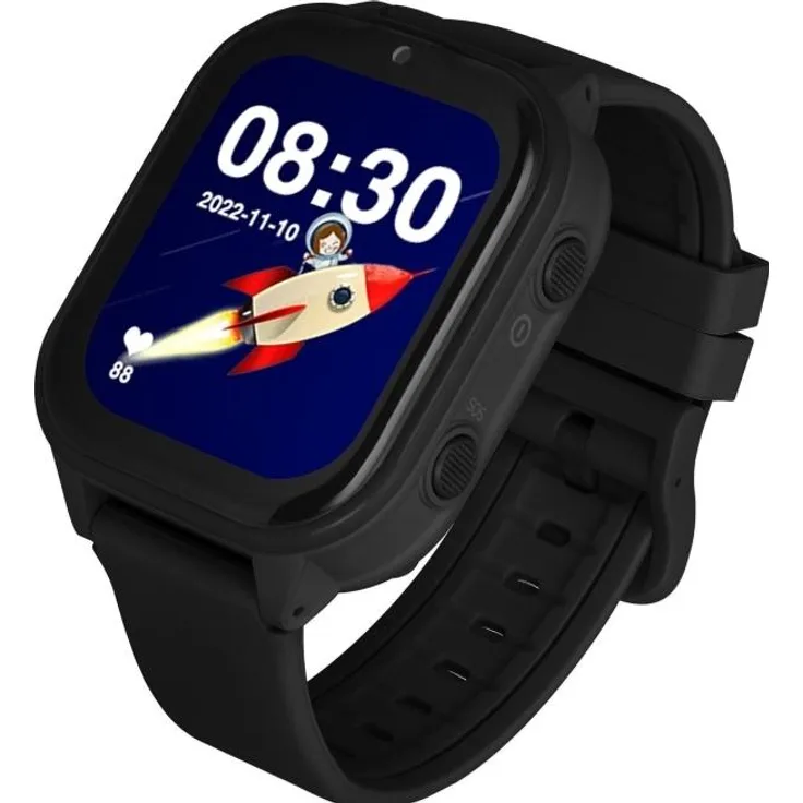 Garett Kinder Sun Ultra 4G Schwarz (Kunststoff, 4G), Sportuhr + Smartwatch mit biometrischen Messungen