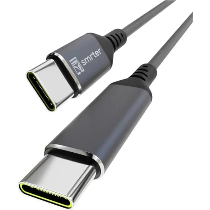 Smrter USB-C® Kabel USB 2.0 0.4 m Anthrazit mit OTG-Funktion, Rund, Stoff-Ummantelung SM – Bild 1