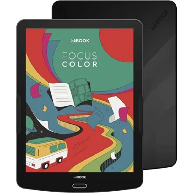 inkBOOK Focus Color, E-Book-Reader mit 32 GB Speicher, 7.8'' Farbdisplay, kompatibel mit ONLEIHE, Skoobe, Kindle und mehr Apps, schwarz – Bild 1