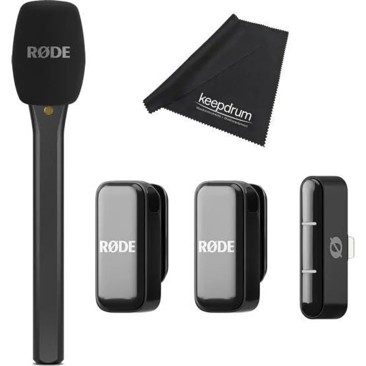 RØDE Wireless Micro Lightning Interview Set, Mikrofon-Funksystem mit 2 Lavaliermikrofonen, 100m Reichweite, 7h Akkulaufzeit, Plug-and-Play