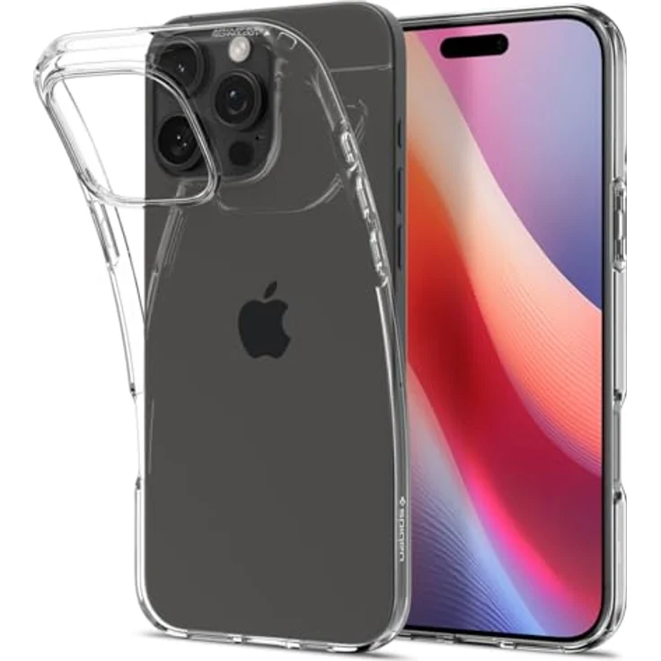 Spigen Liquid Crystal Hülle Kompatibel mit iPhone 16 Pro -Crystal Clear, Transparentes TPU Material, Schutzrand für Display und Kamera, Air Cushion und Mikro Punkt Technologie – Bild 1