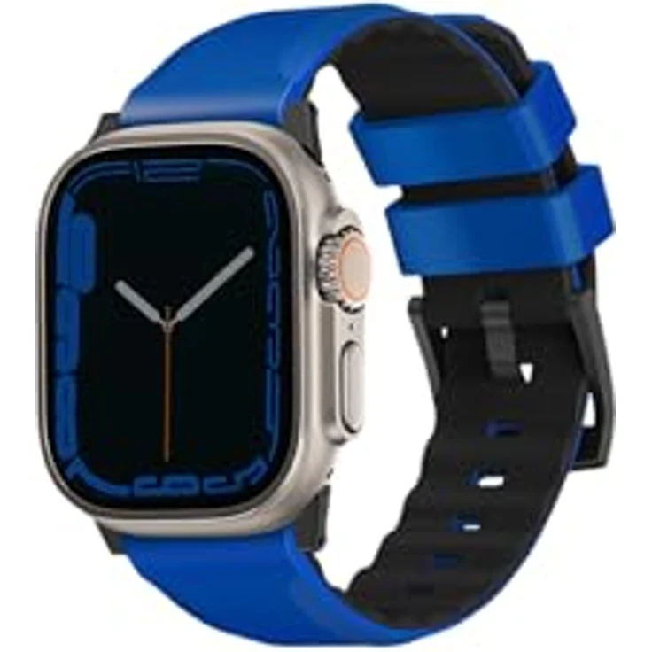 UNIQ Linus Airosofy Silikon-Armband für Apple Watch, 49/45/44/42 mm, wasserdicht und atmungsaktiv, Rennblau – Bild 1