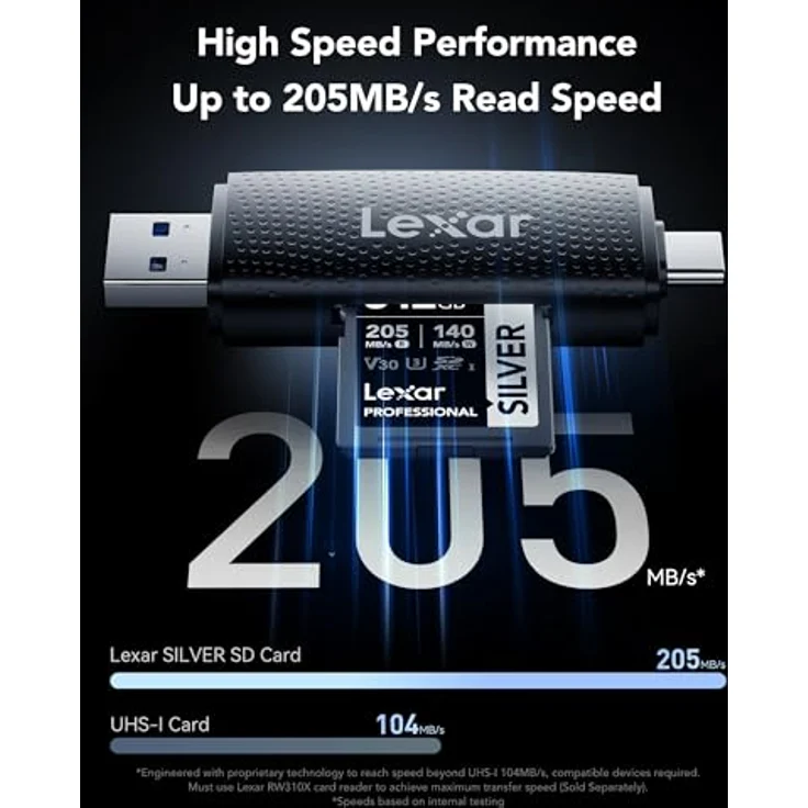 Lexar Silberne SD-Karte 512 GB, SDXC U3 UHS-I, 4K-fähig, robuste Bauweise für professionelle Anwendungen – Bild 2
