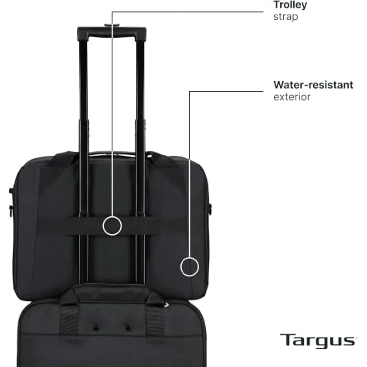Targus Classic+ Clamshell, Notebook-Tasche für 17-18 Zoll Laptops, Schwarz-Rot – Bild 3