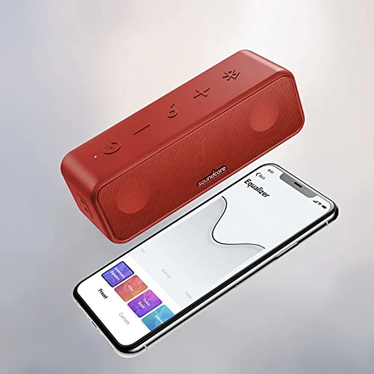 soundcore 3 von Anker: Bluetooth 5.0-Lautsprecher mit 24H Spielzeit, IPX7 wasserdicht, Stereo-Sound, Titan-Membran-Treiber, PartyCast Tech und BassUp – Bild 5