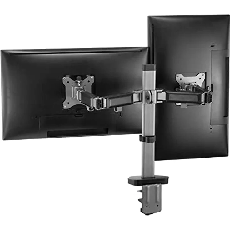 Ergo Office ER-449 Deluxe 2-Fach Gelenk-Monitorhalterung Tischhalterung 17-32" Zoll Schwenkbar Neigbar Höhenverstellbar Doppelarm VESA 75x75 100x100 bis 2x9kg (2-Fach) – Bild 5