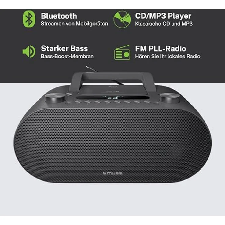Muse M-35 BT Portable Radio with Bluetooth and USB port (Bluetooth), Radio, Schwarz – Bild 3