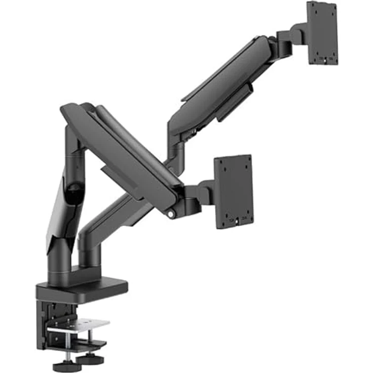 LC-Power LC-EQ-A34B-D, Tischhalterung für zwei Monitore bis 34 Zoll, Höhenverstellbar, neigbar, schwarz – Bild 3