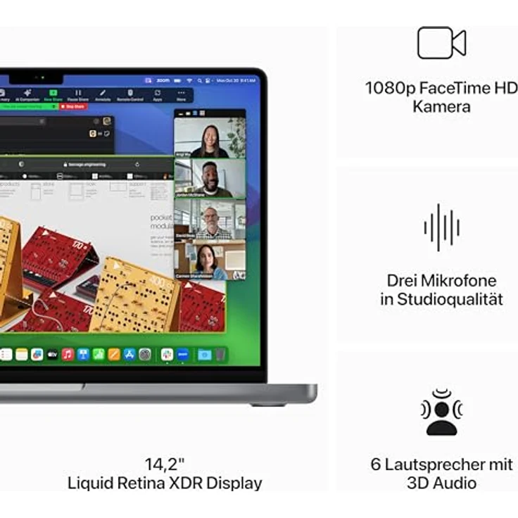 Apple MacBook Pro 14" (2023), Apple M3, 8GB RAM, 512GB SSD, Space Gray – Bild 4