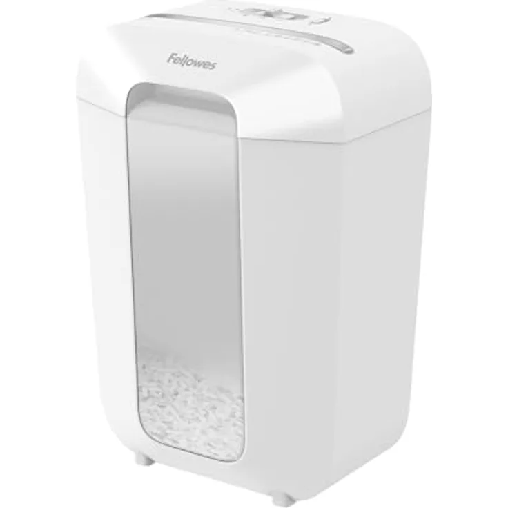 Fellowes Aktenvernichter 11 Blatt (P4), Powershred LX70, 18L Papierkorb, Sicherheitssperre, 4x40mm Cross-Cut, Schwarz.