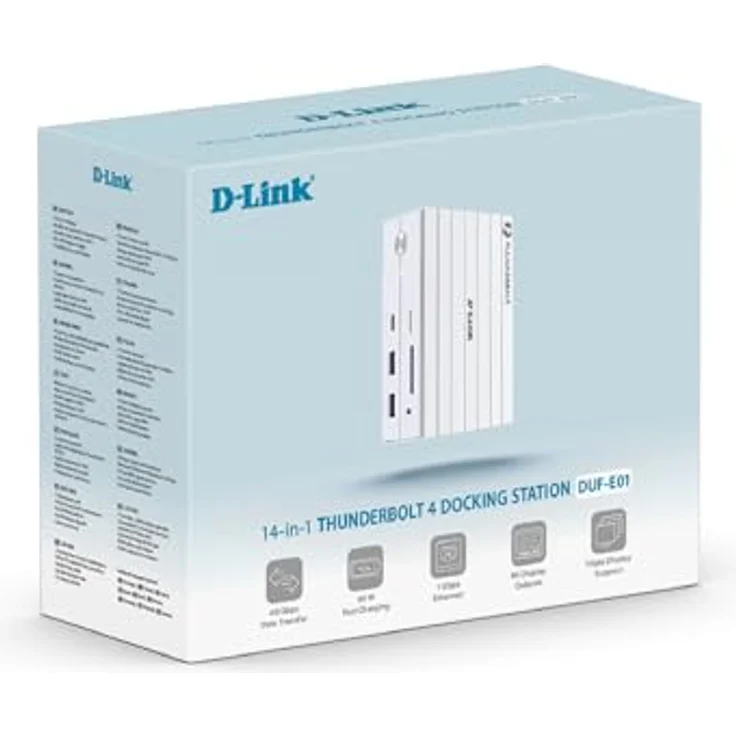 D-Link DUF-E01/E 14-in-1 Docking Station mit Thunderbolt 4, 135 Watt Ladeleistung und RJ45 Gigabit Ethernet Anschluss – Bild 10