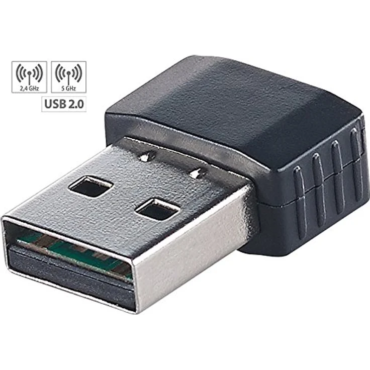 auvisio WLAN Stick EZM-210 (ZX-5076-675), Nano-Dual-Band Dongle mit 600 Mbit/s, USB 2.0, kompatibel mit Windows und macOS – Bild 2