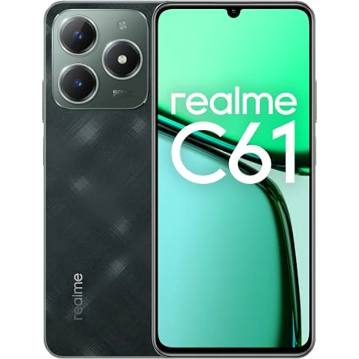 realme C61 Smartphone 6+128GB, 45W SUPERVOOC Charge, 5000mAh Massive Battery, Octa-core Chipset, Ultra Slim Design, AI Boost Engine, Dark Green