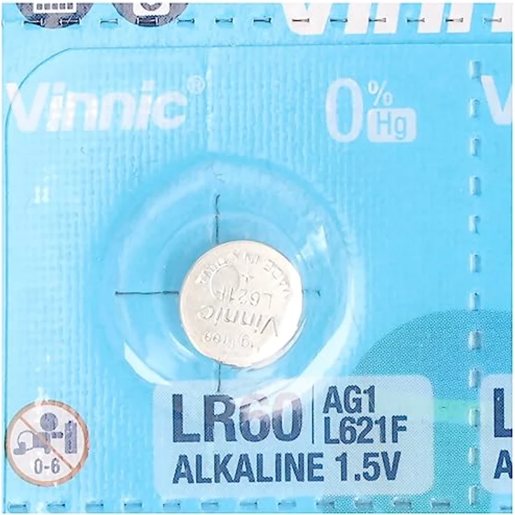 VINNIC 10 Stück AG1 Alkaline-Einweg-Batterie, sehr lange Lagerfähig bis zu 5 Jahren, 6,8x6 Knopfzelle – Bild 2