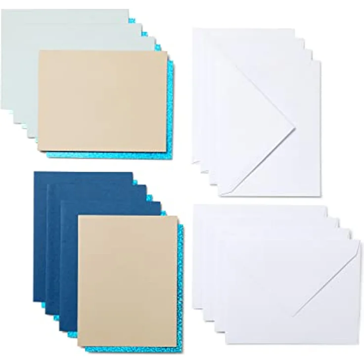 Cricut 2008859 Cutaway Cards, Kartenset für Cricut Joy, 8 Karten in Nachtblau, Khaki und Pastellgrün, inkl. 8 Einleger und 8 Umschläge, 10,8 x 14 cm – Bild 13