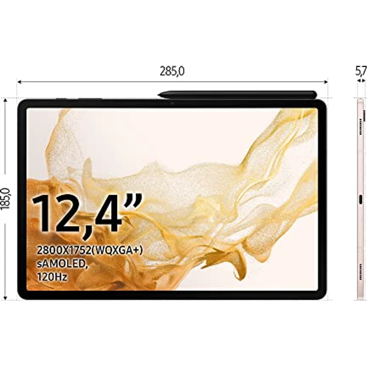 Samsung Galaxy Tab S8+, 12,4 Zoll, 128 GB interner Speicher, 8 GB RAM, Wi-Fi, Android Tablet inklusive S Pen, Graphite, inkl. 36 Monate Herstellergarantie – Bild 2
