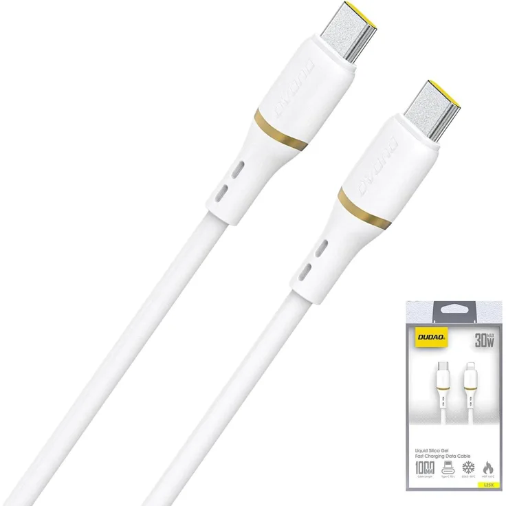 Dudao L25C, 60W USB-C-zu-USB-C Silikonkabel 1m für schnelles Laden und Datenübertragung, flexibles und langlebiges Design