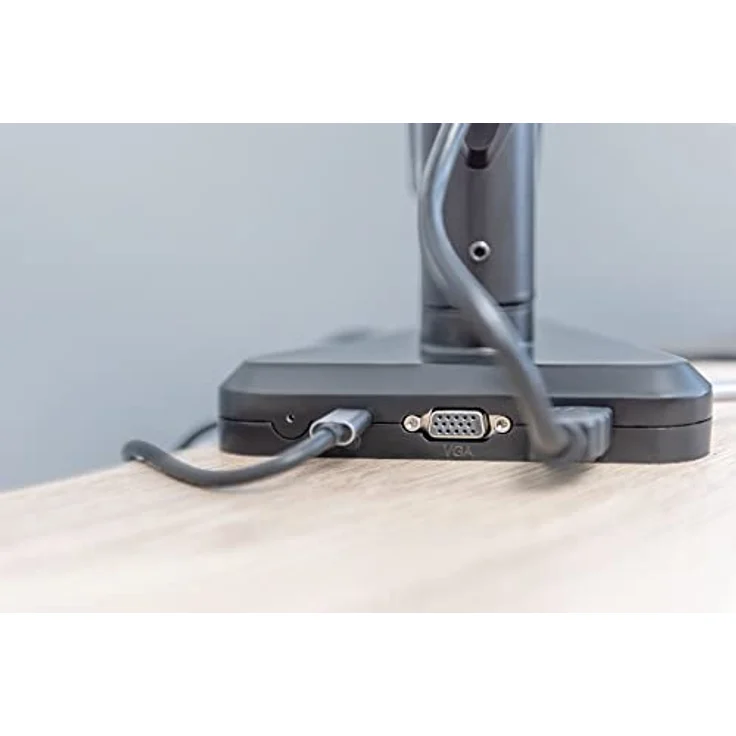 DIGITUS Monitorhalterung mit Tischklemme, Single-Mount, Gasdruckfeder und integrierter USB-C Dock, geeignet für bis zu 30-Zoll Monitore, schwarz – Bild 5