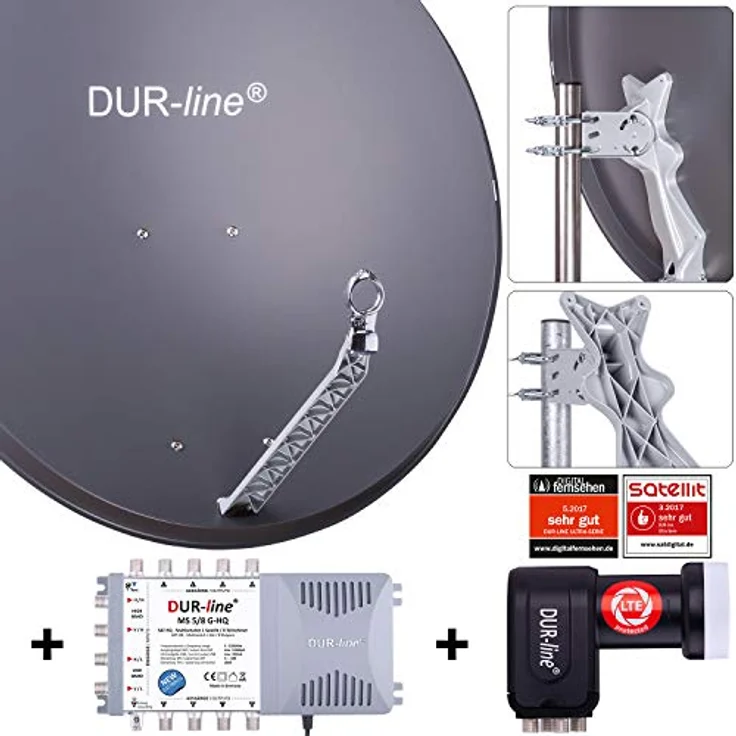 DUR-line Select 85/90cm Komplettanlage anthrazit 1xSAT/8TN – Bild 3
