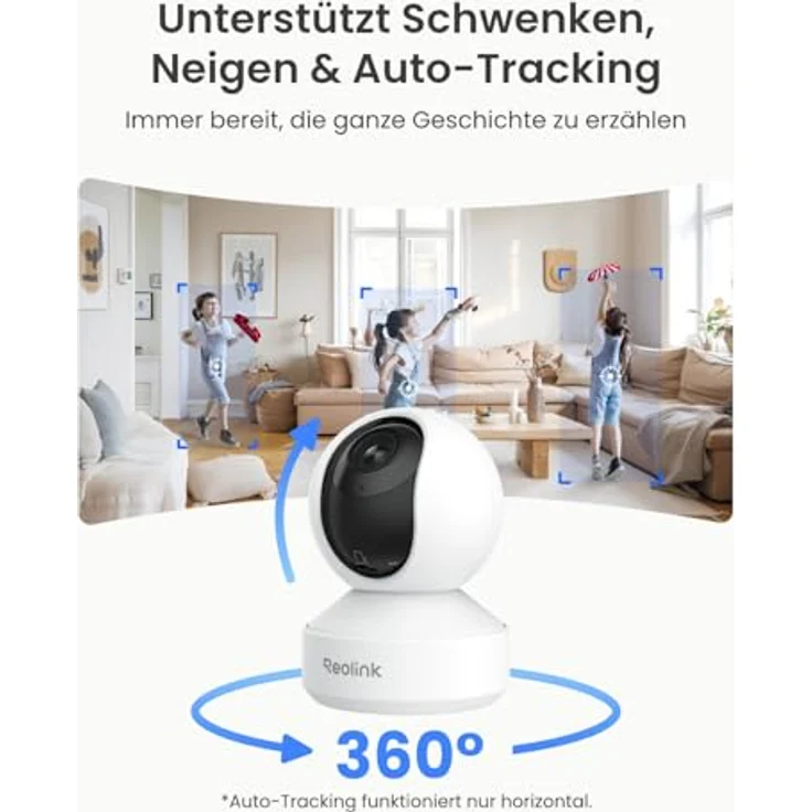 Reolink E1 Zoom, 4K PTZ WLAN Überwachungskamera Innen mit 3X optischem Zoom, Auto-Tracking, Mensch/Haus-tier/Schrei-Erkennung, 2,4/5 GHz Wi-Fi 6, Babyphone Funktion – Bild 3