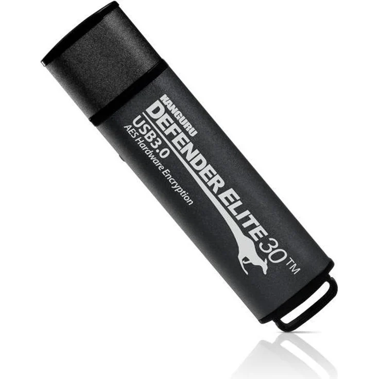 iStorage Kanguru Defender Elite30, 32GB USB Stick mit 256-Bit XTS Hardwareverschlüsselung, FIPS 140-2 Level 3, Schwarz