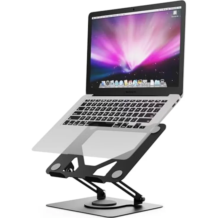 Grifema GB1050 Laptopständer, 360° drehbar, höhenverstellbar, faltbar, Metall, rutschfest, für 11–16 Zoll Laptops