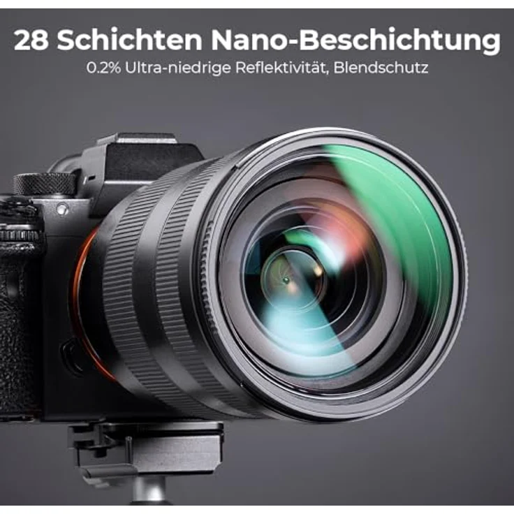 K&F CONCEPT Nano X-Serie UV Filter 67mm, Schott-Glas B270, 28 Schichten MC, ultradünn, Schutzfilter gegen Staub und Kratzer – Bild 3