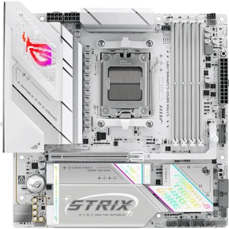 Asus ROG Strix B850-G Gaming WiFi, High-End Mainboard für Intel 13/14. Gen, DDR5-Unterstützung, RGB, Weiß – Bild 1