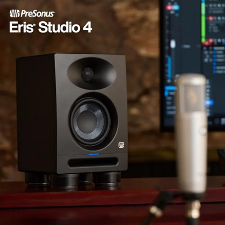 Presonus Eris Studio 4, Aktive Monitor-Box PC-Lautsprecher mit 50 W Leistung, schwarz – Bild 3