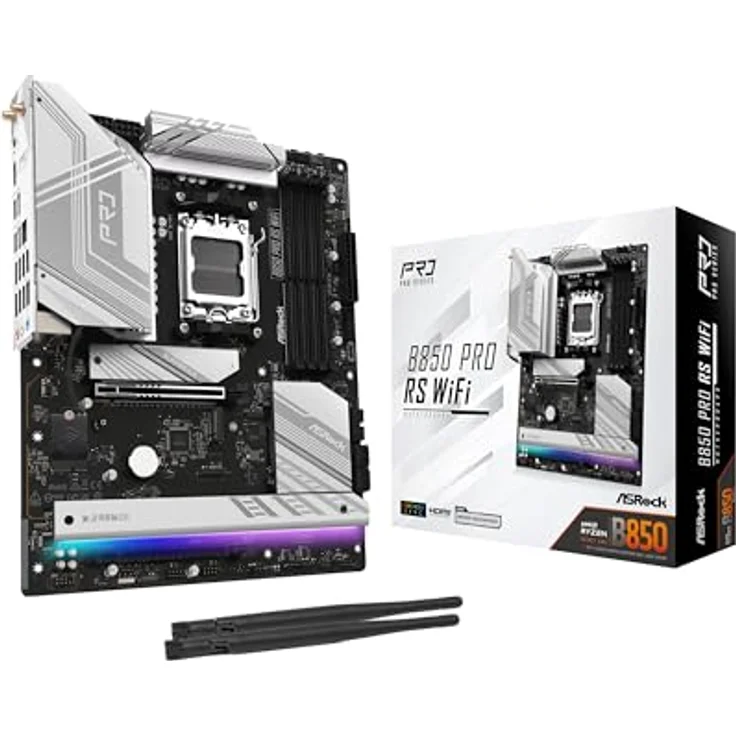 ASRock AMD AM5 B850 Pro RS WiFi Mainboard - Schnelle und effiziente Leistung, umfassende Konnektivität, einfache Einrichtung und Erweiterungsfähigkeit – Bild 1