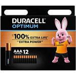 Duracell Optimum Batterien AAA, 12 Stück, bis zu 100 % Extra Power oder zusätzliche Leistung