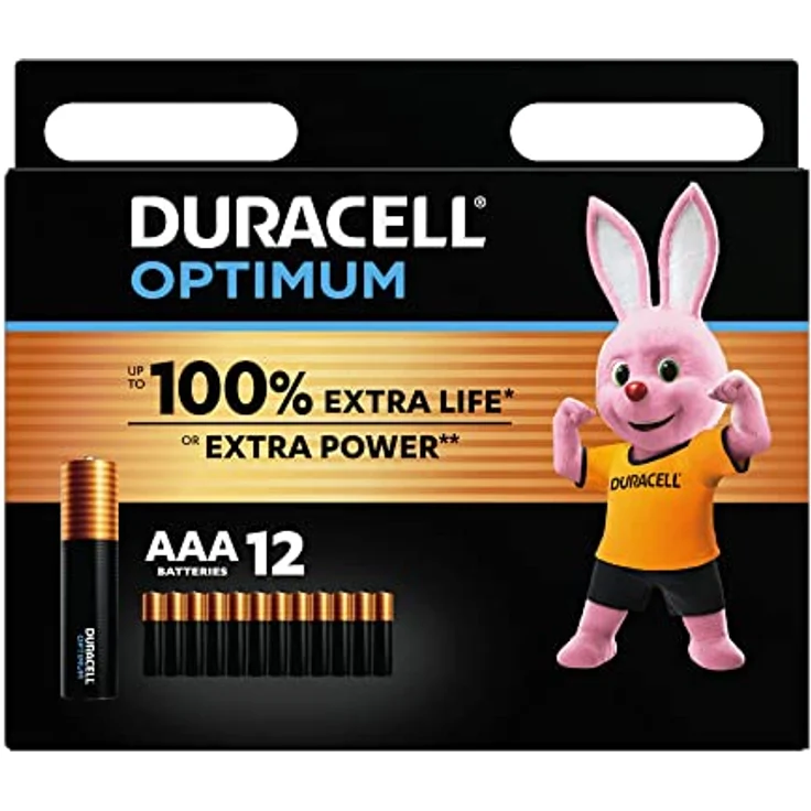 Duracell Optimum Batterien AAA, 12 Stück, bis zu 100 % Extra Power oder zusätzliche Leistung – Bild 1