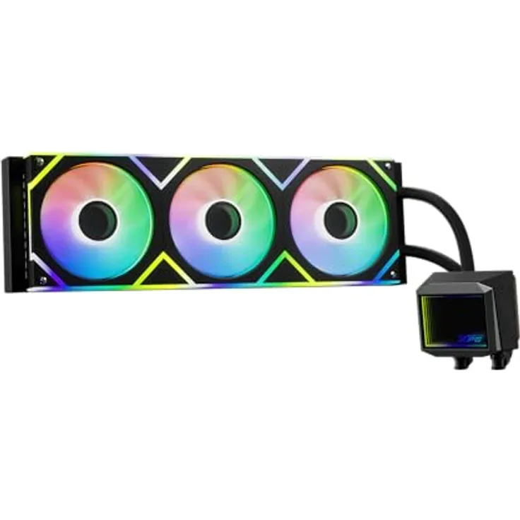 XPG LEVANTE II 360, CPU Wasserkühler mit RGB-Beleuchtung, 3 x 120mm Lüftern, Schwarz