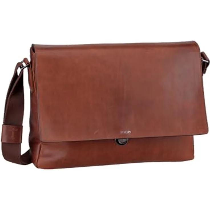 Joop! Cerratano Janis Messenger, Leder Tasche für Laptops bis 35 cm, braun