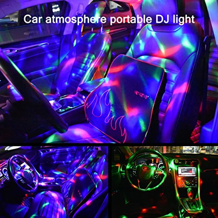 YIKANWEN Mini Discokugel Licht, Akustik-gesteuerte DJ Stroboskop mit USB Aufladung, 380mAh Akku für Partys und Kindergeburtstage, tragbar und kompakt – Bild 3