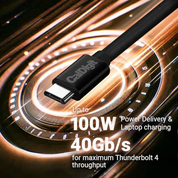 CalDigit Thunderbolt 4 / USB 4 Kabel, 0.80 m, 100 W, universelles USB Kabel für Thunderbolt 3 und 4, kompatibel mit USB-C Geräten – Bild 7