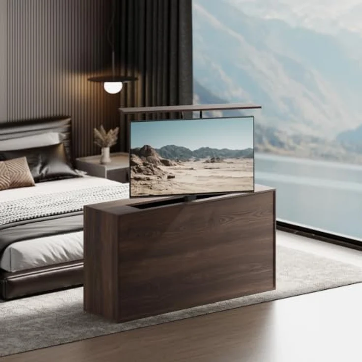 my wall TV-Ständer HP67-1L, elektrisch drehbar und höhenverstellbar für TVs bis 55 Zoll, 60 kg Tragkraft, VESA bis 400x400, App- und Sprachsteuerung – Bild 3
