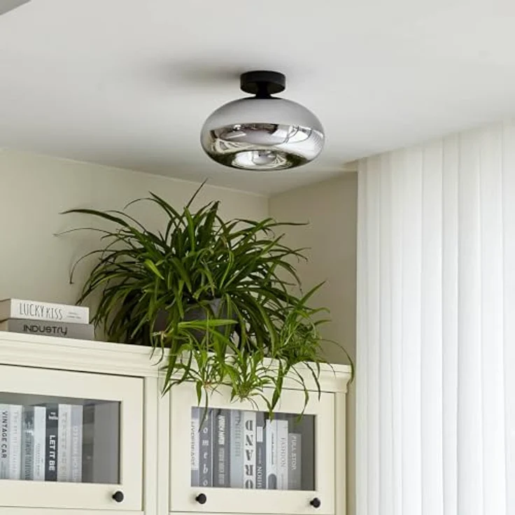 Lindby Deckenlampe 'Zehra' (Modern) in Alu aus Glas u.a. für Flur & Treppenhaus (1 flammig, E27) - Deckenleuchte, Lampe, Flurleuchte – Bild 2