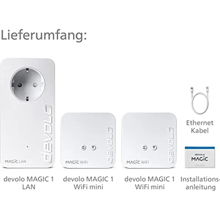devolo Magic 1 1200 WiFi mini Multiroom Kit: Kompaktes Set mit 3 Powerline-Adaptern, für raumübergreifendes WLAN (1200 Mbit-s, 2x Fast-Ethernet LAN-Anschlüsse, Mesh-WLAN, G.hn) – Bild 9