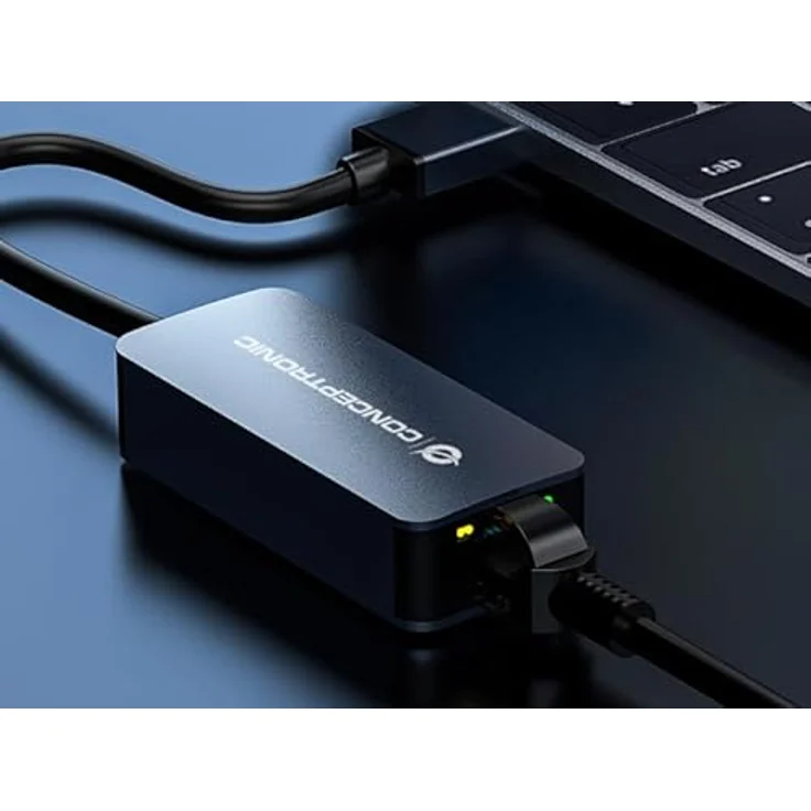 Conceptronic ABBY12G, Adapter USB-A auf RJ45, 2500 Mbit/s, Plug & Play, grau, 0.15m – Bild 5