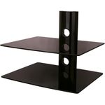 NEG Multimedia TV-Rack Suspender 502B (schwarz) mit 2 Glas-Ablagen und Kabelmanagement-System