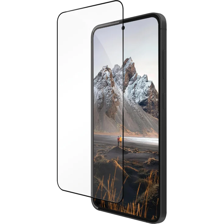 dbramante1928 ECO-SHIELD D3O für Samsung Galaxy S25, antimikrobielle Schutzfolie mit 9H Härte, Schwarz, Transparent